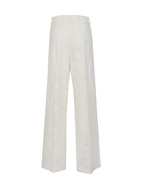 Pantaloni a gamba larga in pizzo Sangallo di misto cotone ALBERTA FERRETTI | U0321 16220002
